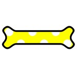 Polka Dots - White on Yellow Magnet (Dog Bone)