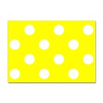 Polka Dots - White on Yellow Sticker A4 (10 pack)