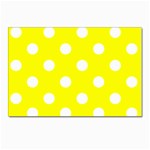 Polka Dots - White on Yellow Postcards 5  x 7  (Pkg of 10)