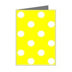 Polka Dots - White on Yellow Mini Greeting Card