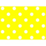 Polka Dots - White on Yellow Birthday Cake 3D Greeting Card (7x5)