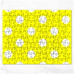 Polka Dots - White on Yellow Jigsaw Puzzle (Rectangular)