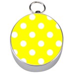 Polka Dots - White on Yellow Silver Compass