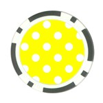Polka Dots - White on Yellow Poker Chip Card Guard