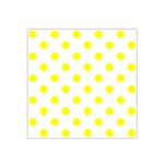 Polka Dots - Yellow on White Satin Bandana Scarf