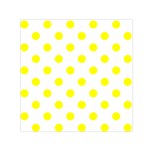 Polka Dots - Yellow on White Small Satin Scarf  (Square)