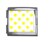 Polka Dots - Yellow on White Mega Link Italian Charm (18mm)