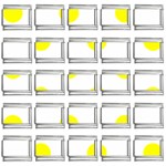 Polka Dots - Yellow on White 9mm Italian Charm (25 pack)