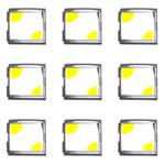 Polka Dots - Yellow on White Mega Link Italian Charm (9 pack)