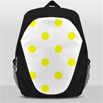 Polka Dots - Yellow on White Backpack Bag