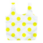 Polka Dots - Yellow on White Full Print Recycle Bag (L)
