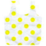 Polka Dots - Yellow on White Full Print Recycle Bag (XL)