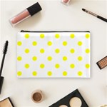 Polka Dots - Yellow on White Cosmetic Bag (M)