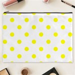 Polka Dots - Yellow on White Cosmetic Bag (XXXL)