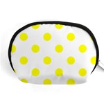 Polka Dots - Yellow on White Accessory Pouch (Medium)