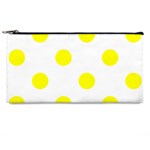 Polka Dots - Yellow on White Pencil Case