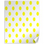 Polka Dots - Yellow on White Canvas 11  x 14 