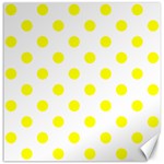 Polka Dots - Yellow on White Canvas 12  x 12 