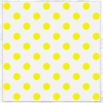 Polka Dots - Yellow on White Canvas 16  x 16 
