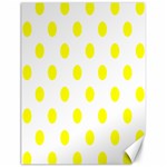 Polka Dots - Yellow on White Canvas 18  x 24 