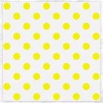 Polka Dots - Yellow on White Canvas 20  x 20 