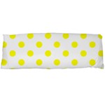 Polka Dots - Yellow on White Body Pillow Case (Dakimakura) (One Side)