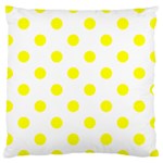 Polka Dots - Yellow on White Large Cushion Case (One Side)