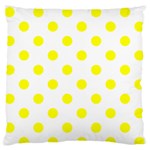 Polka Dots - Yellow on White Standard Flano Cushion Case (One Side)