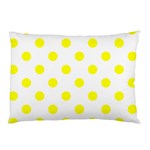 Polka Dots - Yellow on White Pillow Case (Two Sides)