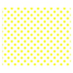 Polka Dots - Yellow on White Double Sided Flano Blanket (Small)