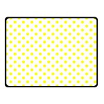 Polka Dots - Yellow on White Double Sided Fleece Blanket (Small) (Two Sides)