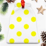 Polka Dots - Yellow on White Ornament (Bell)