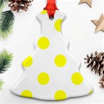 Polka Dots - Yellow on White Ornament (Christmas Tree)