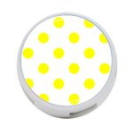 Polka Dots - Yellow on White 4-Port USB Hub (Two Sides)