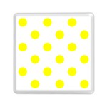 Polka Dots - Yellow on White Memory Card Reader with Storage (Square)