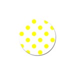 Polka Dots - Yellow on White Golf Ball Marker (10 pack)