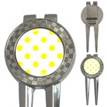 Polka Dots - Yellow on White 3-in-1 Golf Divot