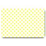Polka Dots - Yellow on White Large Doormat