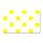 Polka Dots - Yellow on White Magnet (Rectangular)