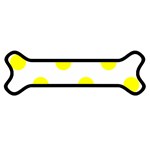 Polka Dots - Yellow on White Magnet (Dog Bone)