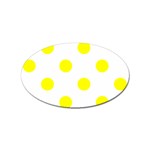 Polka Dots - Yellow on White Sticker (Oval)