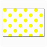 Polka Dots - Yellow on White Postcard 5  x 7 