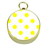 Polka Dots - Yellow on White Gold Compass