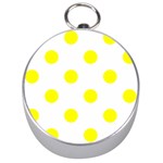 Polka Dots - Yellow on White Silver Compass