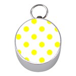 Polka Dots - Yellow on White Silver Compass (Mini)