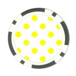 Polka Dots - Yellow on White Poker Chip Card Guard