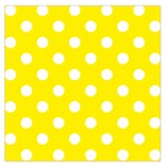Polka Dots - White on Canary Yellow Large Satin Scarf (Square)