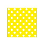 Polka Dots - White on Canary Yellow Satin Bandana Scarf