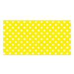 Polka Dots - White on Canary Yellow Satin Shawl