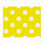 Polka Dots - White on Canary Yellow Small Glasses Cloth (2 Sides)